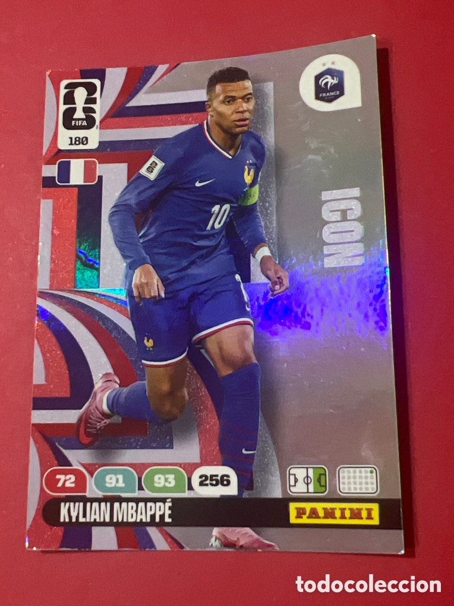 Cartes &agrave; collectionner de Football: C5763. ADRENALYN XL FIFA WORLD CUP 2026 CARD ICON MBAPPE FRANCIA # 180 PANINI