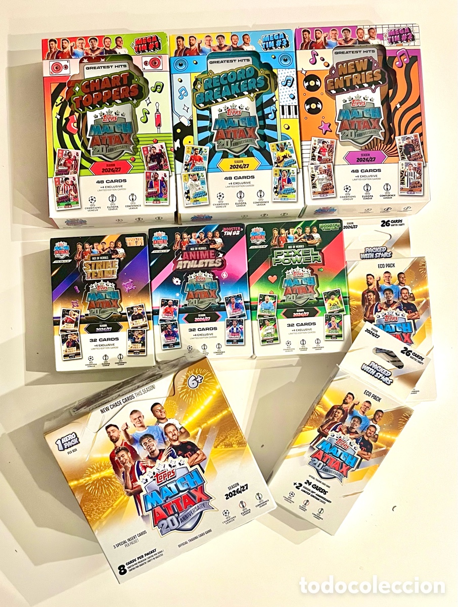 Football Stickers: LOTE DE PRODUCTOS MATCH ATTAX 26 27 TOPPS