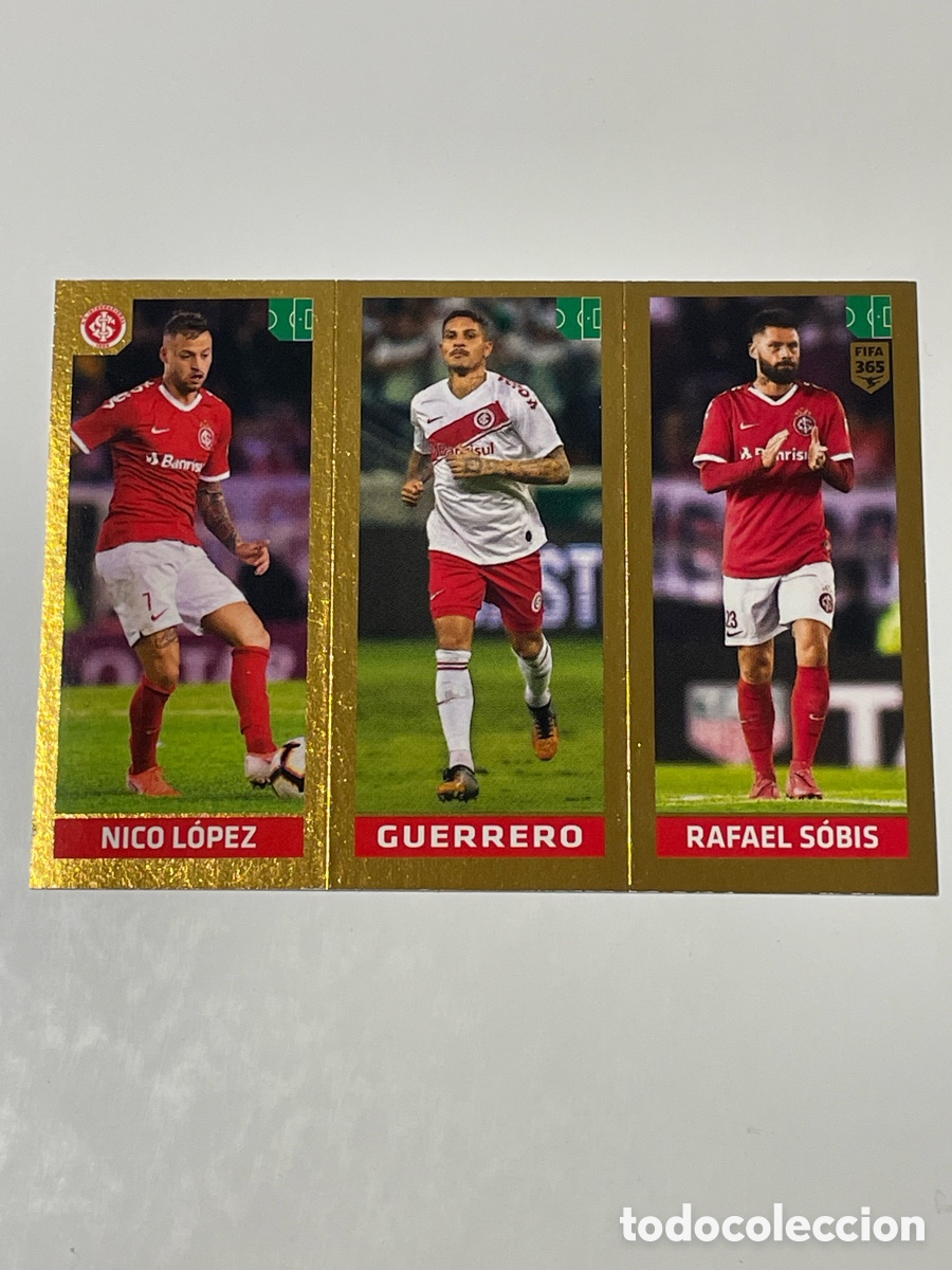 Football Stickers: Nico L&oacute;pez - Paolo Guerrero - Rafael S&oacute;bis S. C. Internacional Panini 365 19/20 #344