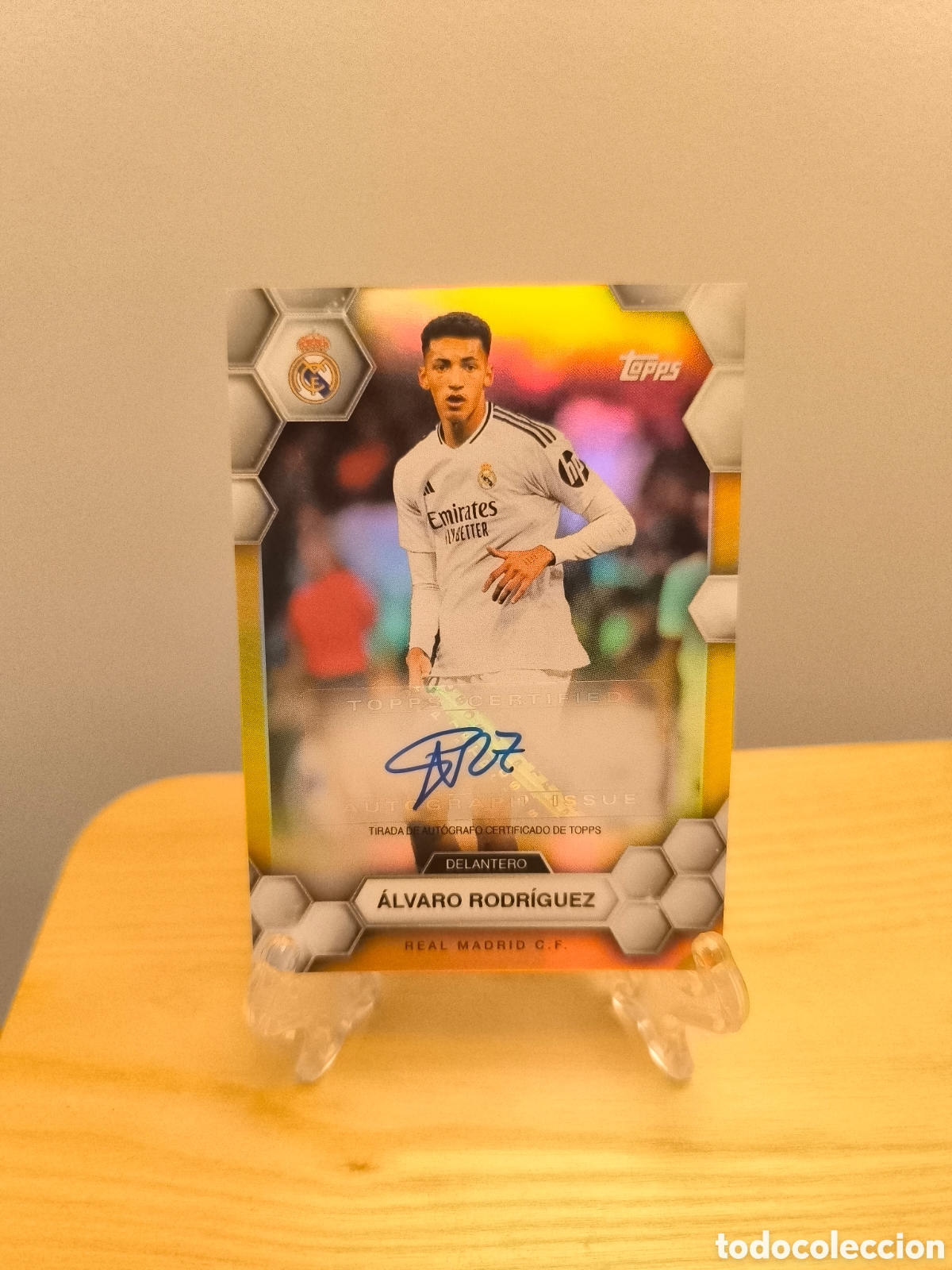 Football Stickers: Autografo &Aacute;lvaro Rodr&iacute;guez Topps Real Madrid