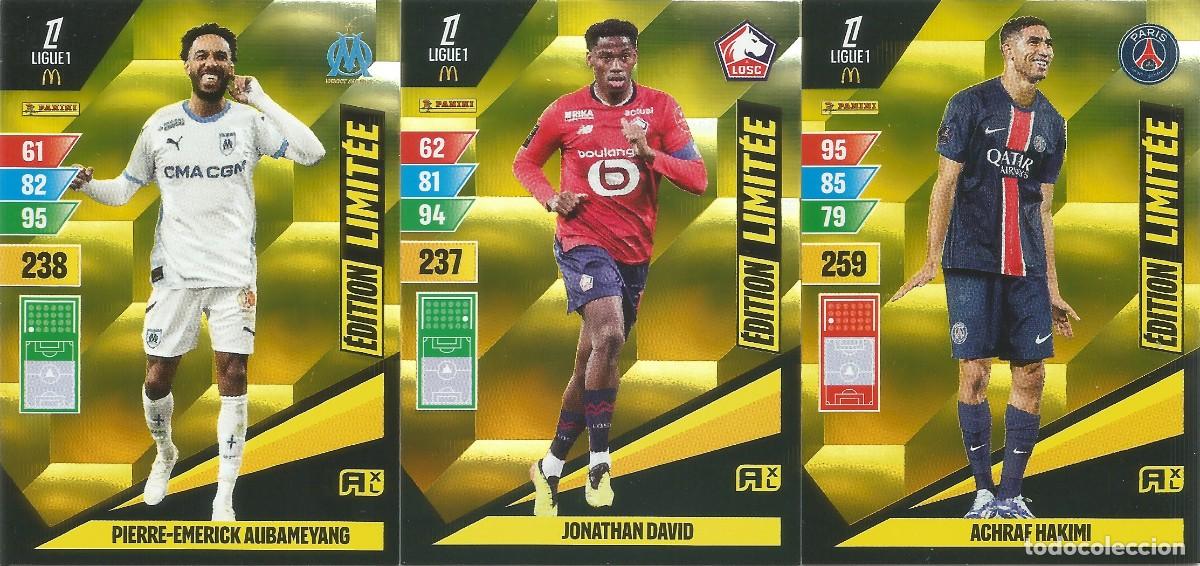 Figurine di Calcio: Lote 3 Cartas Edici&oacute;n Limitada - PSG OL - Ligue 1 McDonald's 2024-25 - Adrenalyn XL (Panini, 2024)