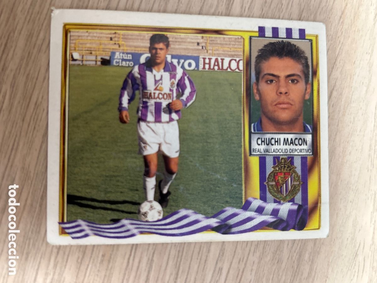 Cartes &agrave; collectionner de Football: CHUCHI MACON VALLADOLID VERSION HALCON LIGA ESTE 1995 1996 95 96 NUNCA PEGADO SIN PEGAR