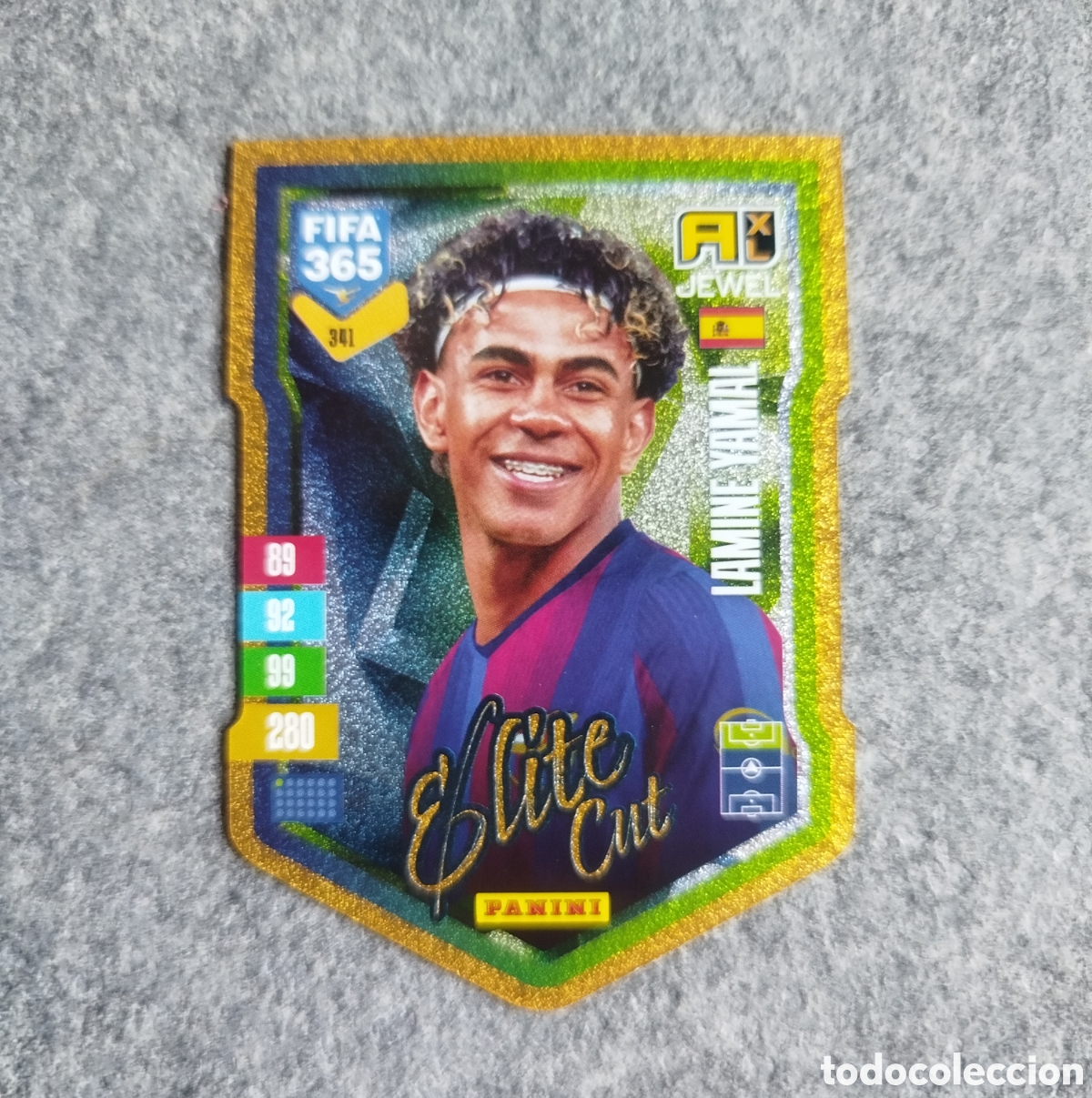Football Stickers: LAMINE YAMAL ELITE CUT FC BARCELONA BAR&Ccedil;A ADRENALYN XL FIFA 365 2027 CROMO TRADING CARD PANINI