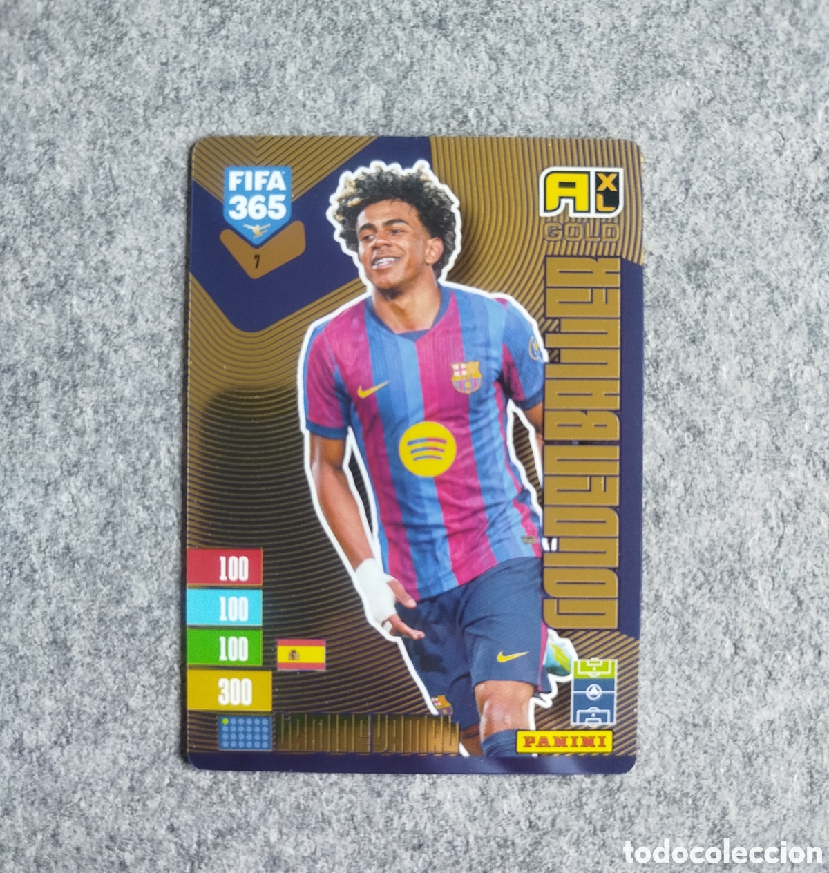 Cromos de f&uacute;tbol: LAMINE YAMAL GOLDEN BALLER BARCELONA ADRENALYN FIFA 365 2027 CROMO TRADING CARD PANINI GOLDENBALLER
