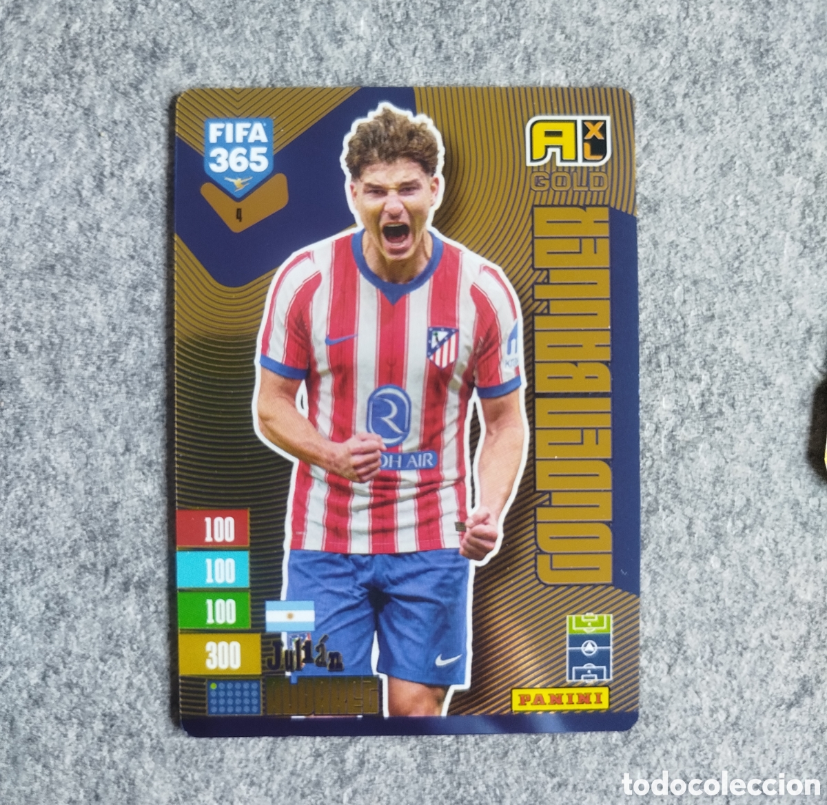 Cromos de Futebol: JULIAN &Aacute;LVAREZ GOLDEN BALLER ATL&Eacute;TICO MADRID ADRENALYN XL FIFA 365 2027 CROMO TRADING CARD PANINI