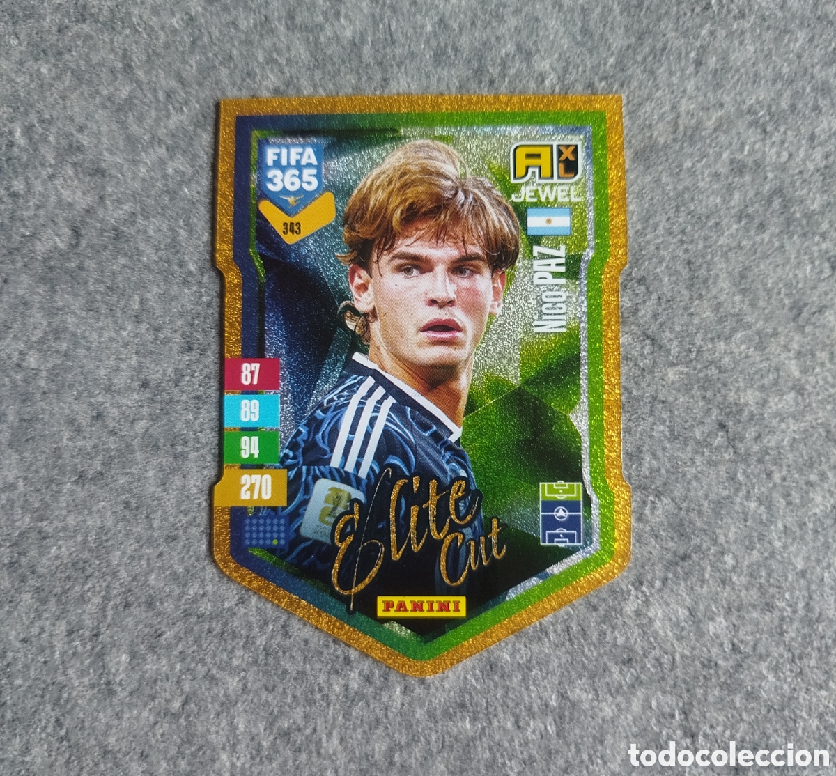 Cromos de f&uacute;tbol: NICO PAZ ELITE CUT ARGENTINA ADRENALYN XL FIFA 365 2027 CROMO TRADING CARD PANINI