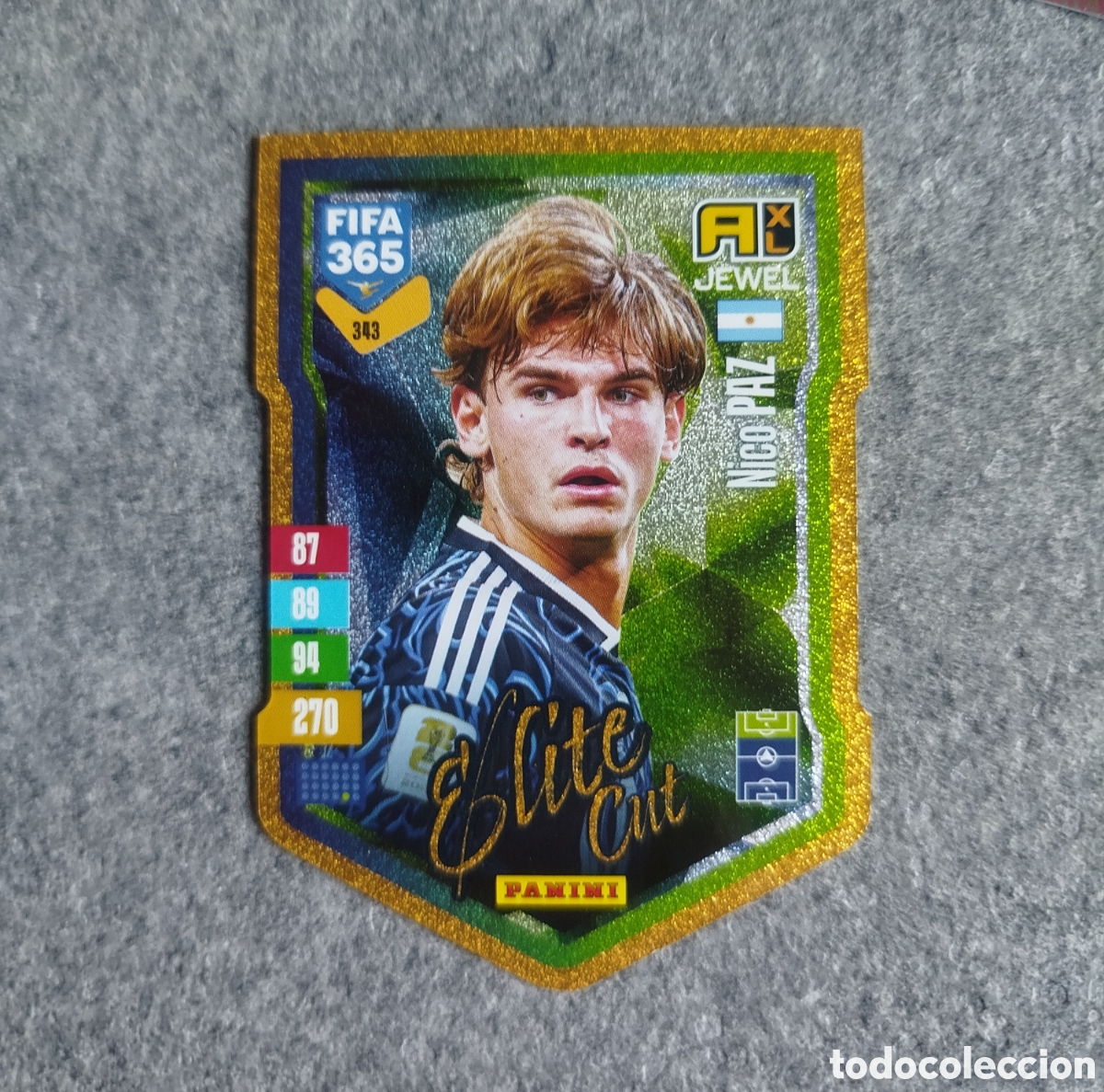 Cromos de f&uacute;tbol: NICO PAZ ELITE CUT ARGENTINA ADRENALYN XL FIFA 365 2027 CROMO TRADING CARD PANINI