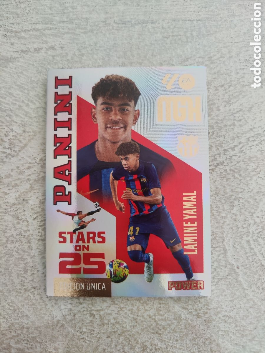 Cromos de f&uacute;tbol: Megacracks 26 27 Stars on 25 power 449P Barcelona Lamine Yamal