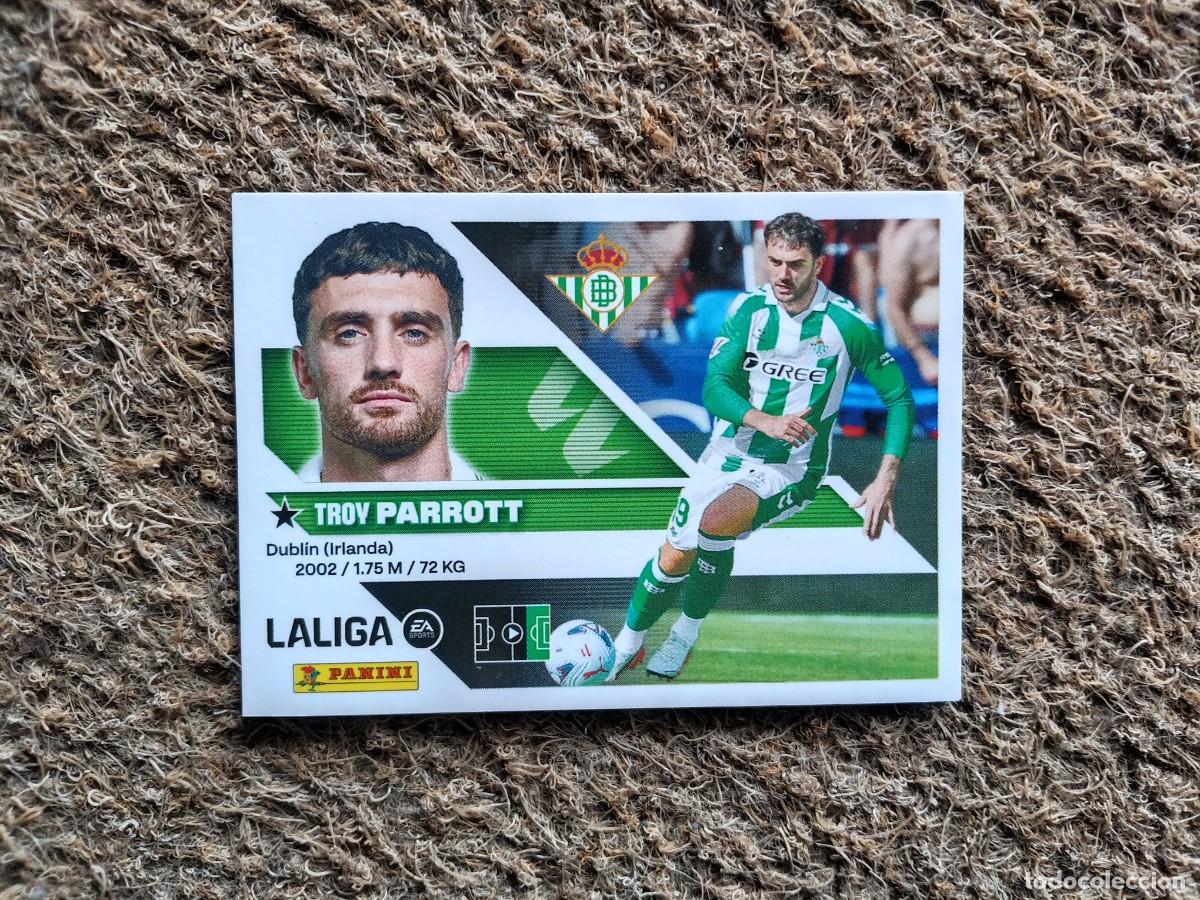 Fu&szlig;ball-Sticker: Troy Parrott. Betis. &Uacute;ltimos fichajes. Liga Este. Panini. 2026, 27