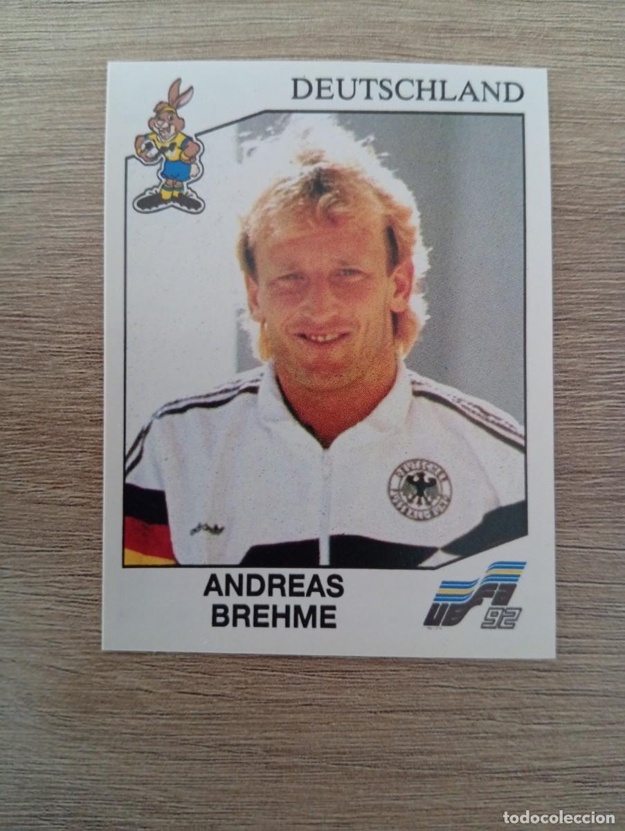 Cromos de f&uacute;tbol: ANDREAS BREHME 201 ALEMANIA PANINI EUROCOPA EURO 1992 92 NUNCA PEGADO SIN PEGAR