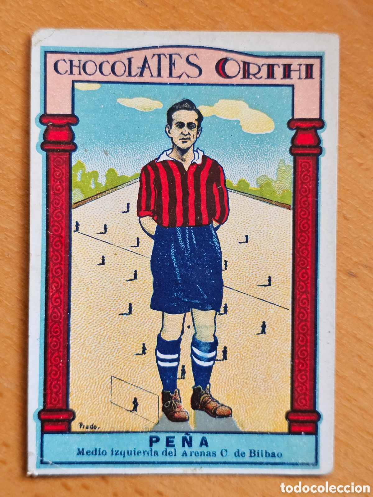 Cromos de f&uacute;tbol: Pe&ntilde;a Cromo Futbol Arenas Club de Bilbao Equipo Nacional Foot-ball Chocolates Orthi a&ntilde;os 20