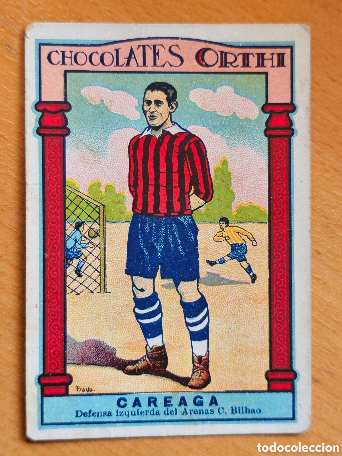 Cromos de Futebol: Careaga Cromo Futbol Arenas Club de Bilbao Equipo Nacional Foot-ball Chocolates Orthi a&ntilde;os 20