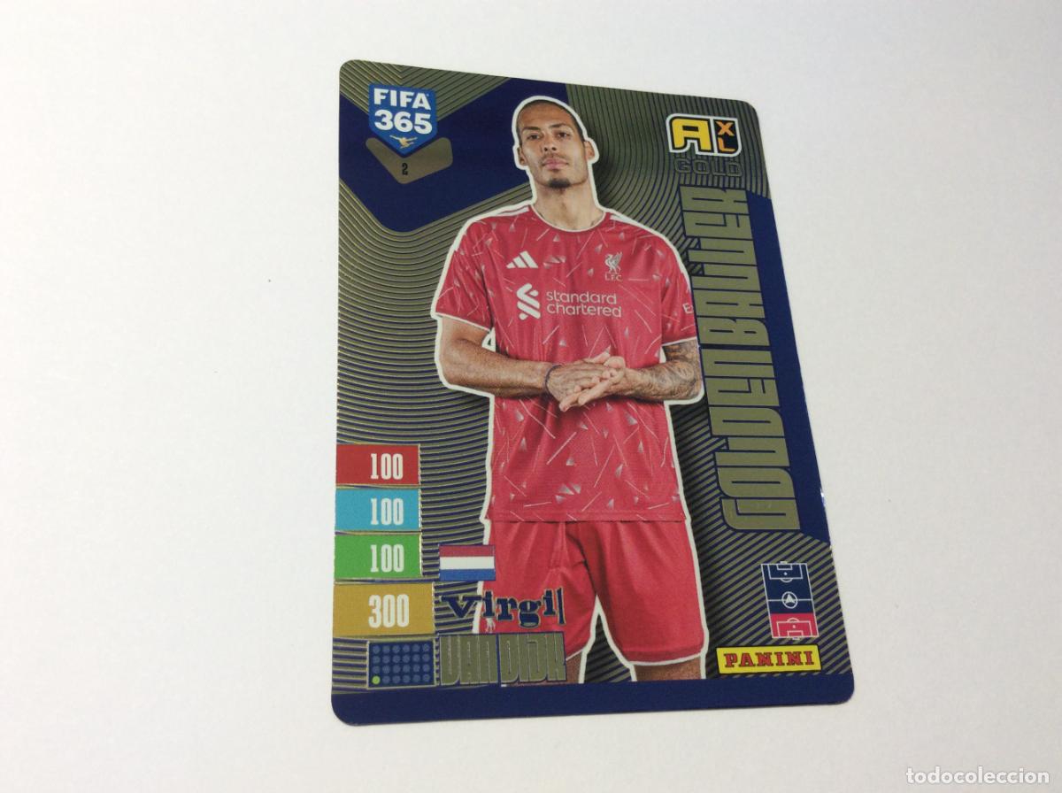Fu&szlig;ball-Sticker: 2 Golden Baller Virgil Van Dijk Liverpool Adrenalyn XL Fifa 365 2027 27 Panini