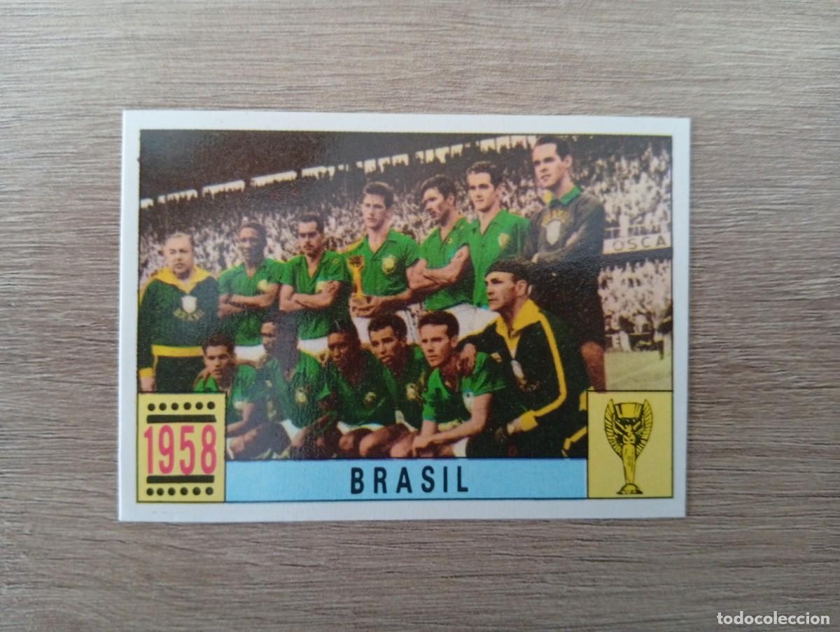 Fu&szlig;ball-Sticker: ALINEACION BRASIL 1958 PELE ROOKIE MUNDIAL MEXICO 70 1970 PANINI ORIGINAL VERSION INTERNACIONAL