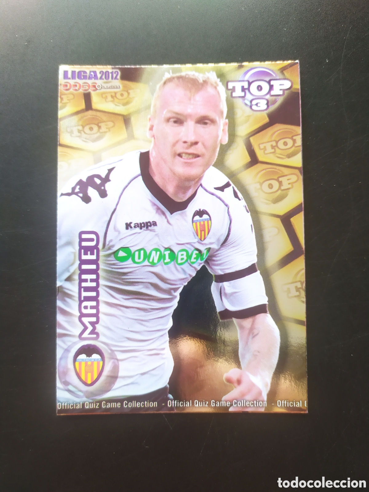 Cartes &agrave; collectionner de Football: Mundicromo fichas Liga 2011 2012 11 12 Mathieu top brillo dorado n&deg; 579 Valencia