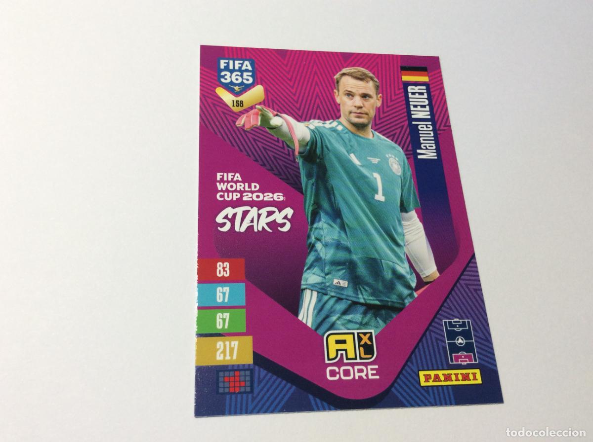 Cartes &agrave; collectionner de Football: 158 Manuel Neuer Alemania Stars FIFA World Cup 2026 Adrenalyn XL Fifa 365 2027 27 Panini