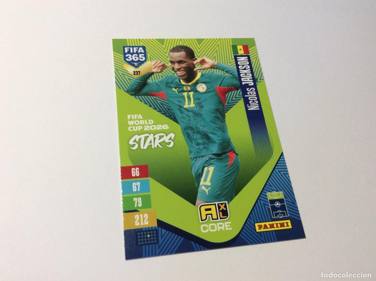 Cartes &agrave; collectionner de Football: 237 Nicolas Jackson Senegal Stars FIFA World Cup 2026 Adrenalyn XL Fifa 365 2027 27 Panini