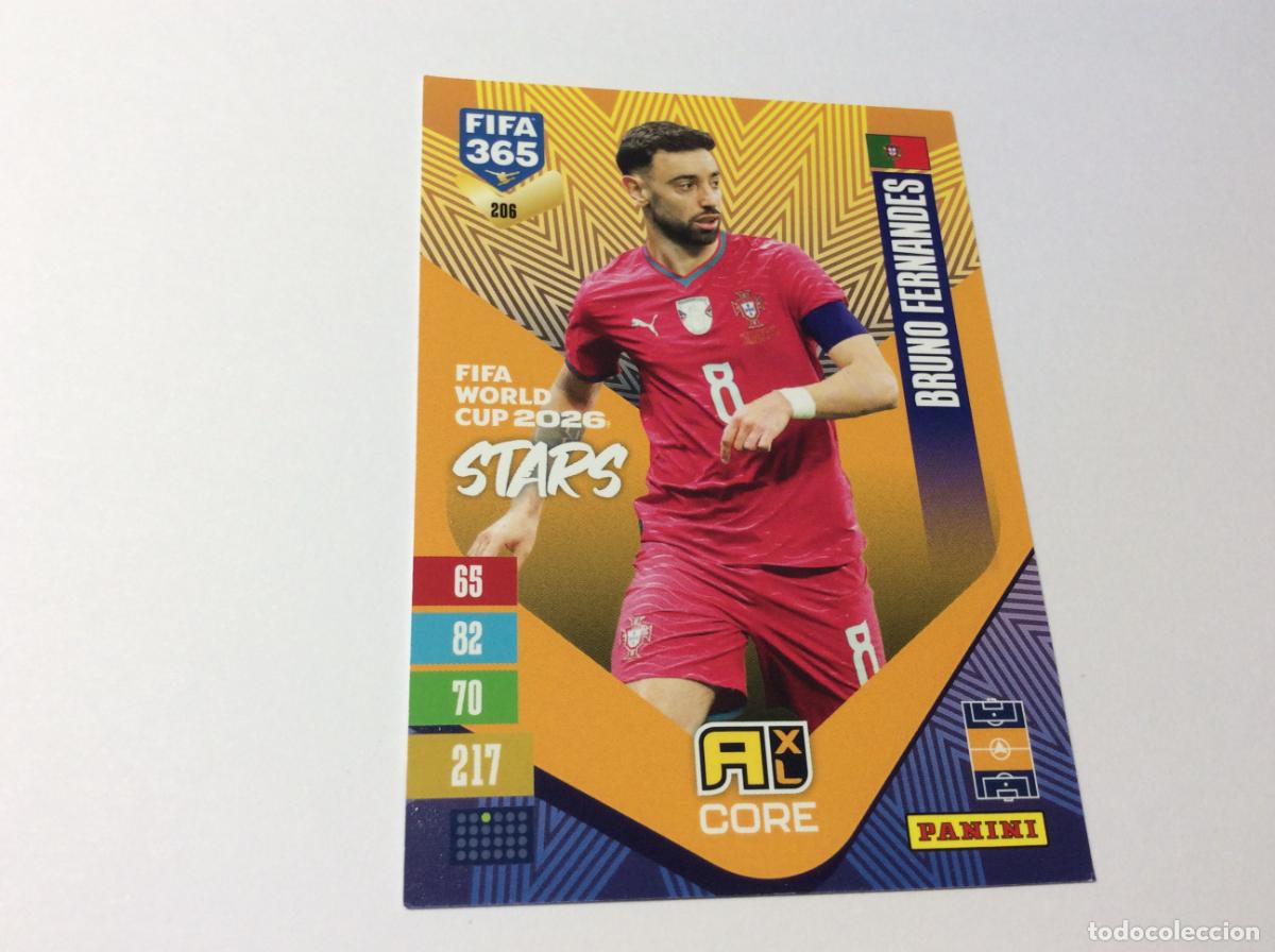 Cromos de f&uacute;tbol: 206 Bruno Fernandes Portugal Stars FIFA World Cup 2026 Adrenalyn XL Fifa 365 2027 27 Panini
