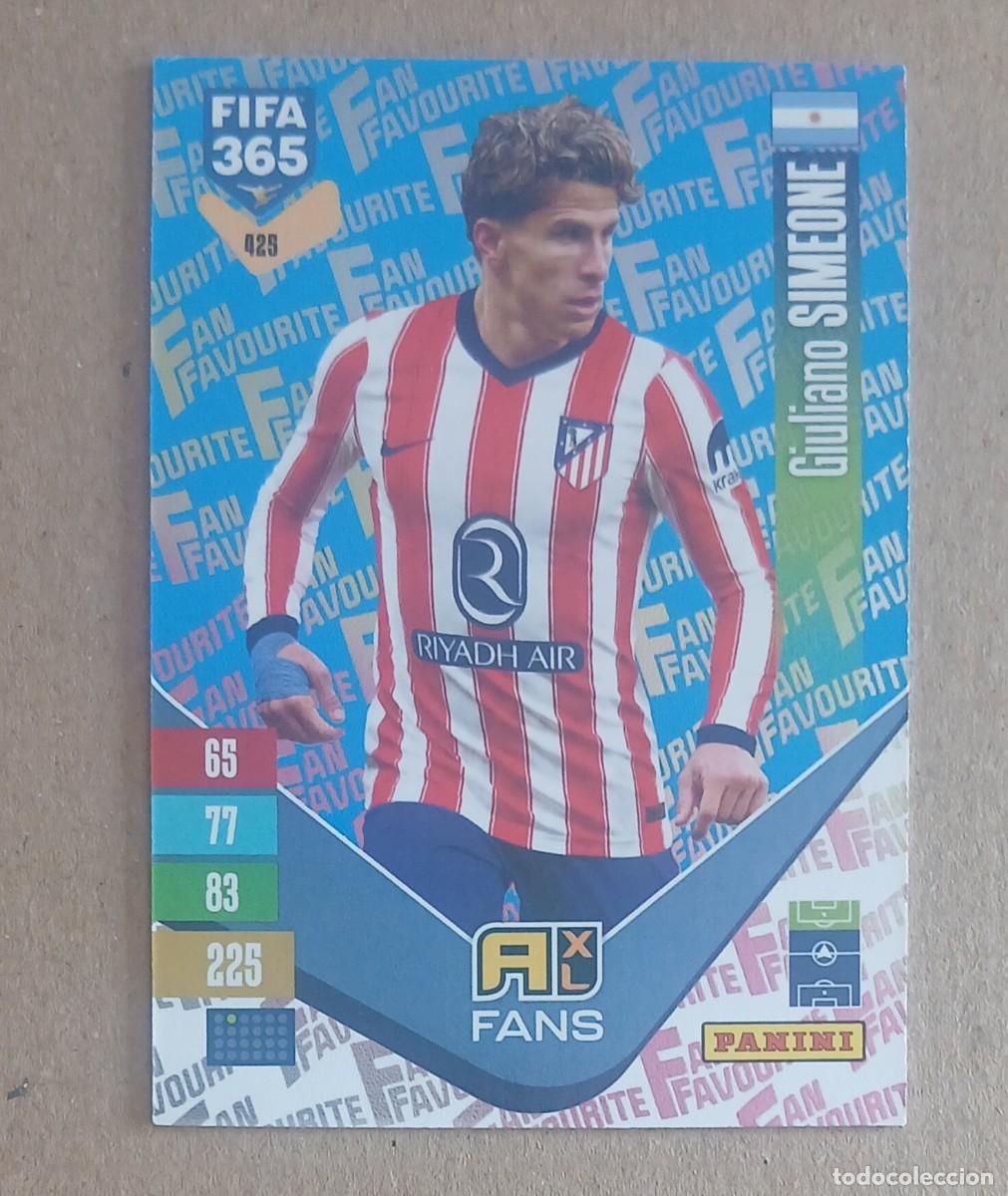 Figurine di Calcio: CROMO n&ordm; 425 SIMEONE FAN FAVOURITE FONDO AZUL ADRENALYN XL FIFA 365 2026-2027. Nuevo de sobre.
