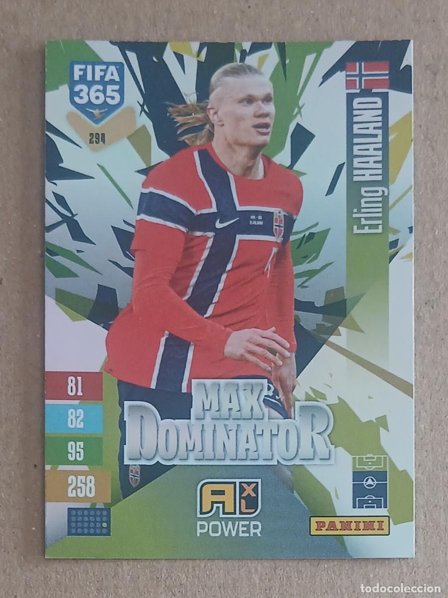 Fu&szlig;ball-Sticker: CROMO n&ordm; 294 HAALAND NORUEGA MAX DOMINATOR ADRENALYN XL FIFA 365 2026-2027. Nuevo de sobre.