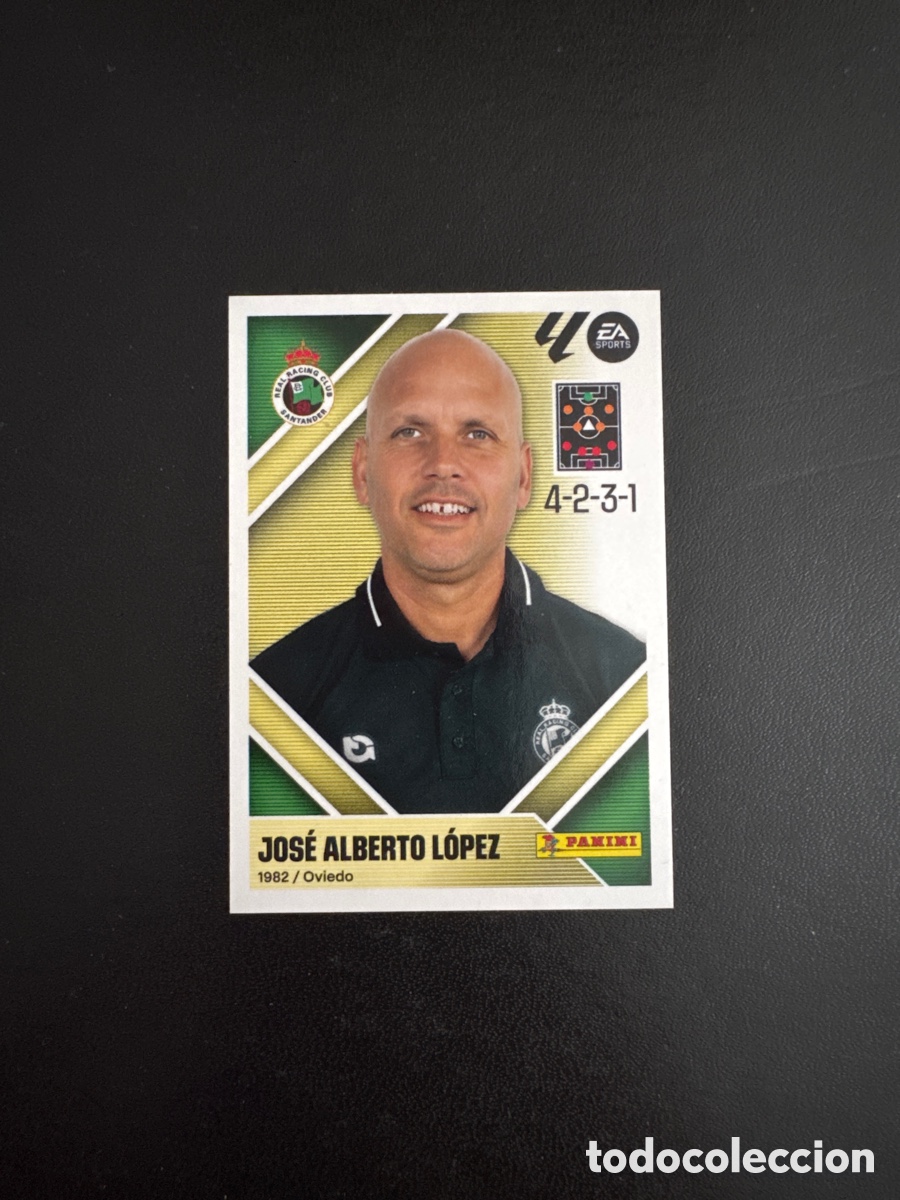 Cromos de f&uacute;tbol: JOS&Eacute; ALBERTO L&Oacute;PEZ ENTRENADOR RSCING DE SANTANDER NUMERO 2 LIGA ESTE 2026 2027