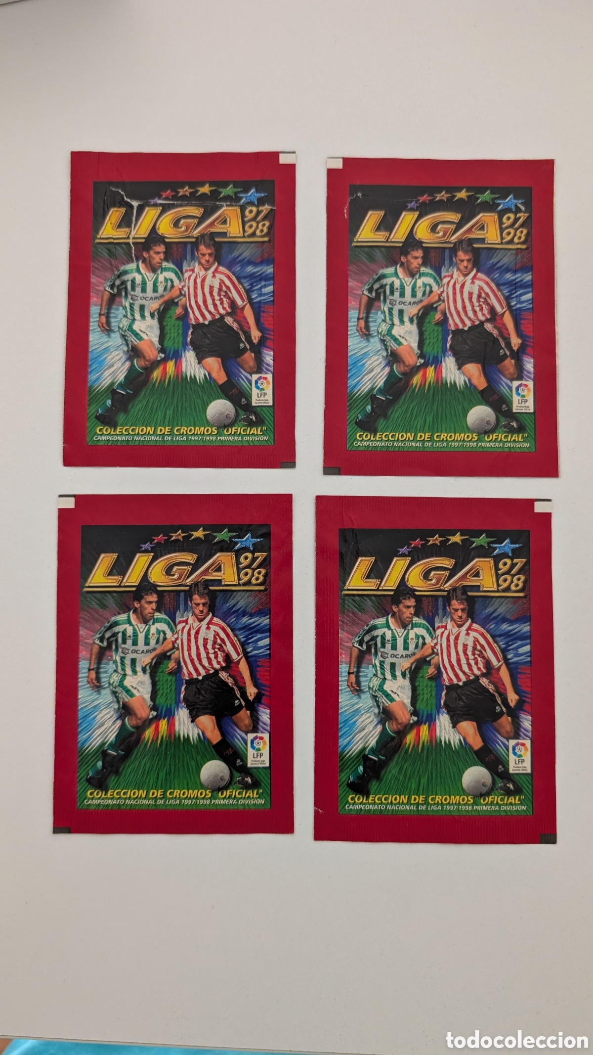 Cromos de Futebol: LOTE 4 SOBRES CROMOS LIGA ESTE 1997/98 97 98 ABIERTOS Y VACIOS BUEN ESTADO