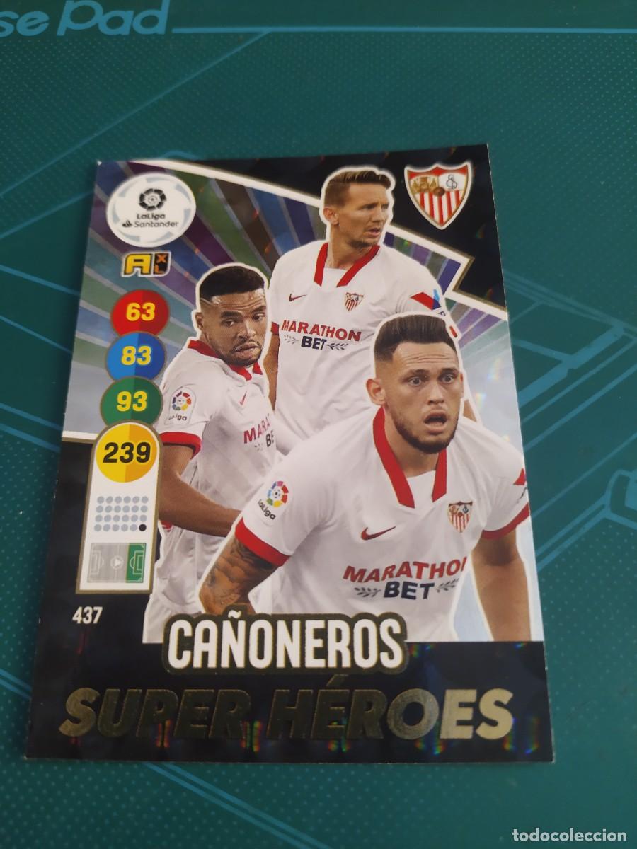 Fu&szlig;ball-Sticker: 1 CROMO FICHA PANINI ADRENALYN 20-21 2020-2021 SEVILLA C.F 437 CA&Ntilde;ONEROS SUPER HEROES