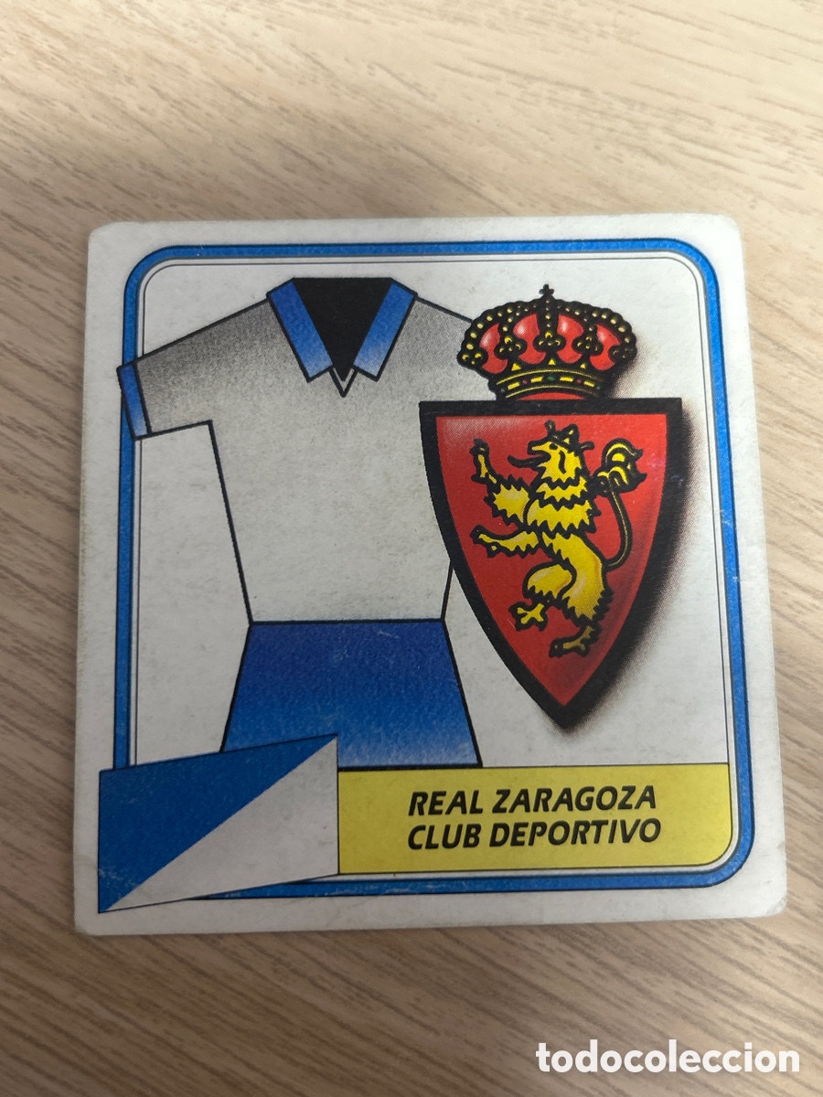 Cromos de Futebol: UNIFORME Y ESCUDO REAL ZARAGOZA LIGA ESTE 1989 1990 89 90 SIN PEGAR NUNCA PEGADO