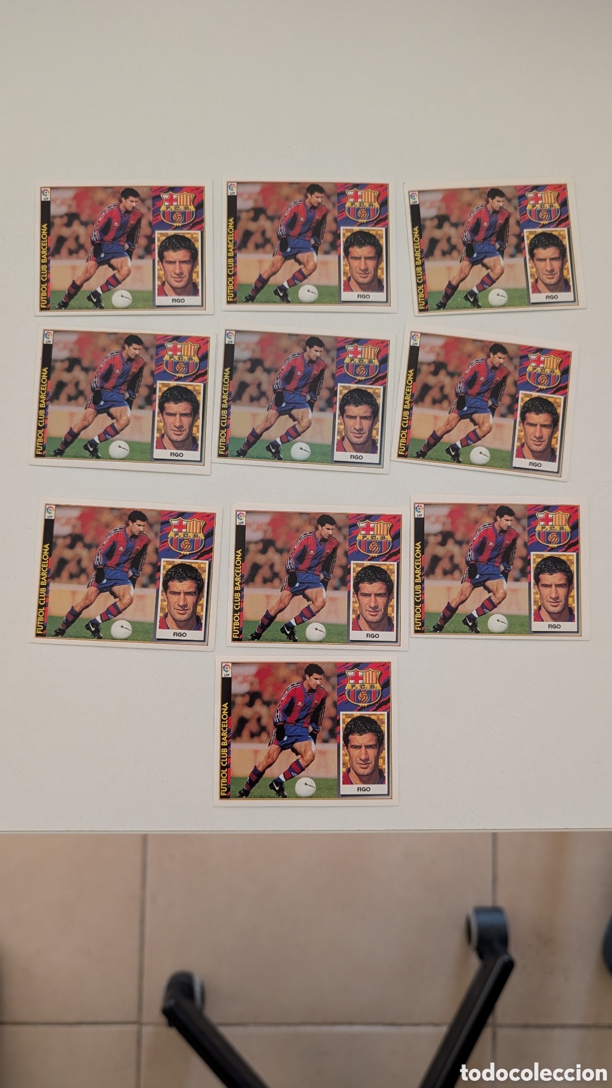 Cromos de f&uacute;tbol: LOTE 10 CROMOS FIGO BARCELONA LIGA ESTE 1997/98 97 98 NUNCA PEGADOS SIN PEGAR