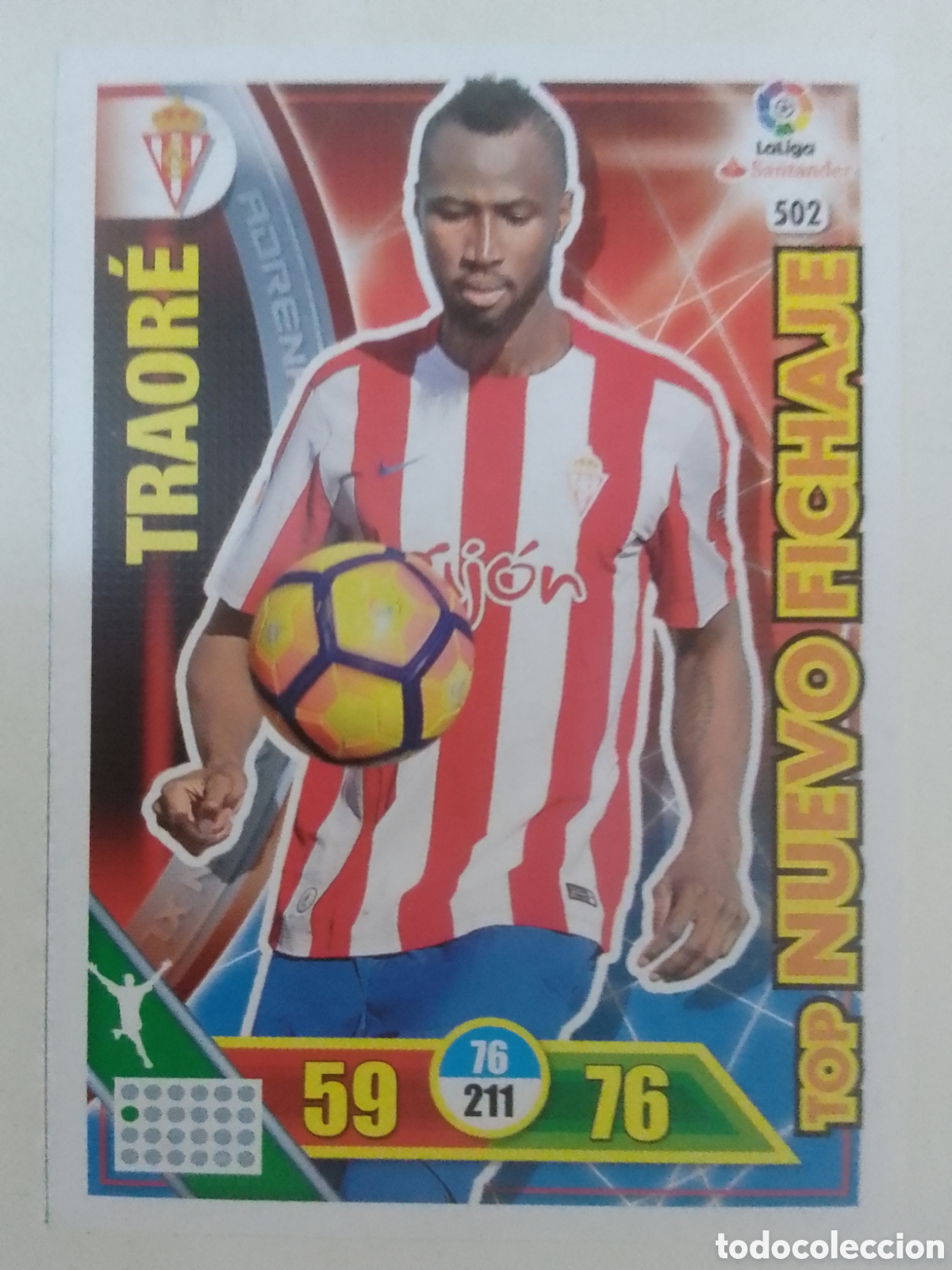 Cromos de Futebol: Adrenalyn XL 2016-17 n&deg; 502 Traor&eacute; &bull; Sporting de Gij&oacute;n. TOP NUEVO FICHAJE.