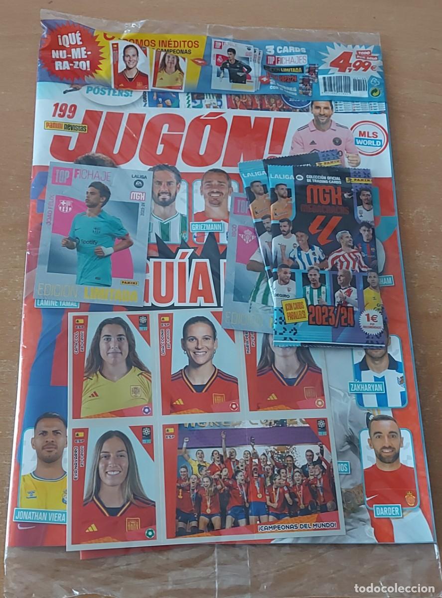 Cromos de f&uacute;tbol: Jugon 199 3 cards edici&oacute;n limitada cromos ineditos campeonas y 2 sobres megacracks 2023 Lamine Yamal