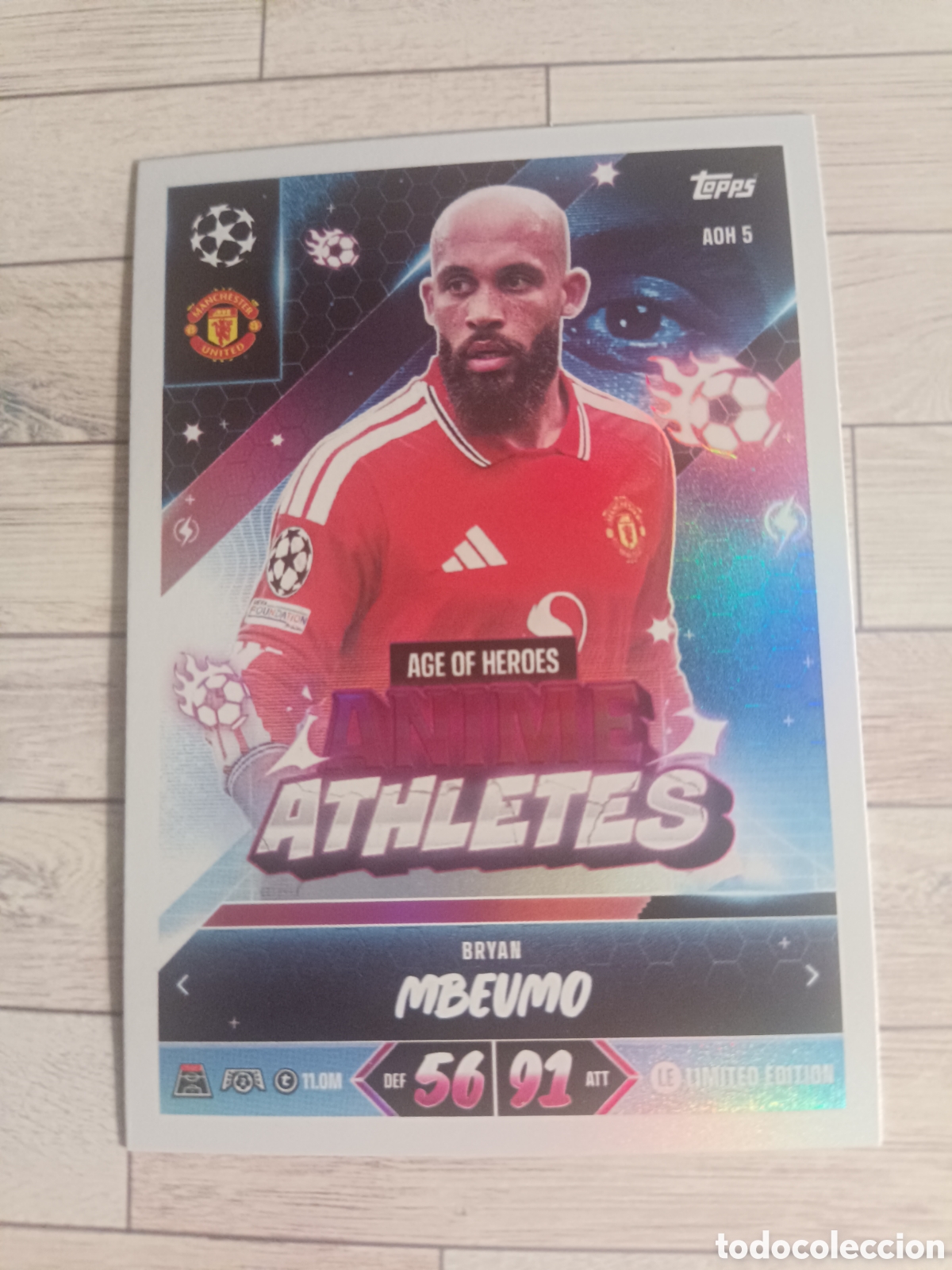 Cartes &agrave; collectionner de Football: MBEUMO MANCHESTER UNITED LIMITED EDITION ANIME ATHLETES CHAMPIONS MATCH ATTAX 2026 2027 TOPPS 26 27