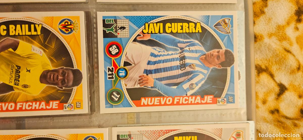 Cromos de f&uacute;tbol: Javi Guerra, n&uacute;mero 506, equipo M&aacute;laga C.F., adrenalyn 2014 2015 14 15 trading card