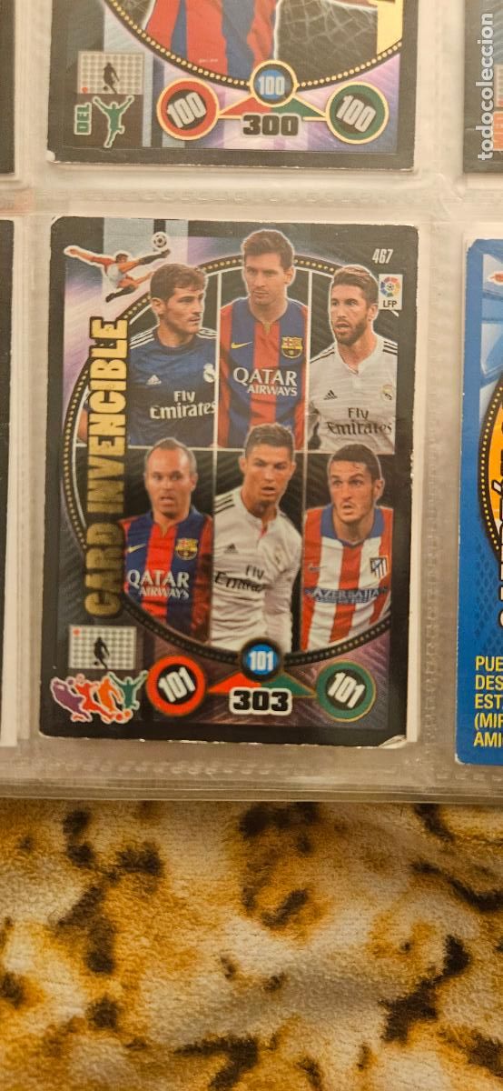 Fu&szlig;ball-Sticker: 467 - Card Invencible (Iker Casillas, Lionel Messi, Sergio Ramos, Andr&eacute;s Iniesta, Cristiano Ronaldo,