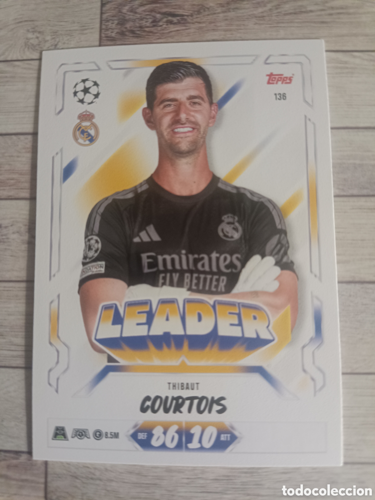 Fu&szlig;ball-Sticker: 136 THIBAUT COURTOIS REAL MADRID LEADER REAL MADRID CHAMPIONS MATCH ATTAX 2026 2027 TOPPS 26 27
