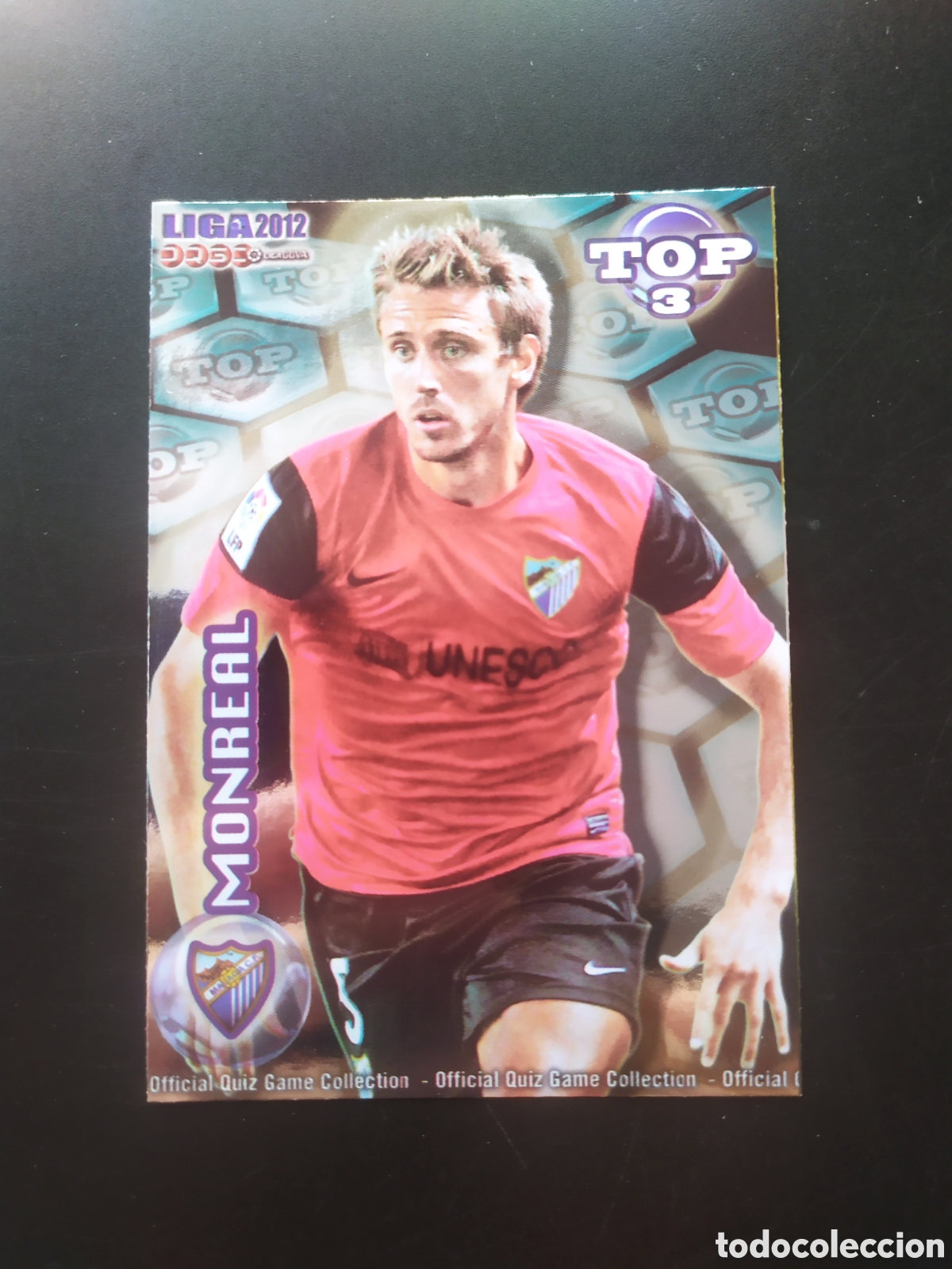 Fu&szlig;ball-Sticker: Mundicromo fichas Liga 2011 2012 11 12 Monreal top brillo azul n&deg; 582 M&aacute;laga