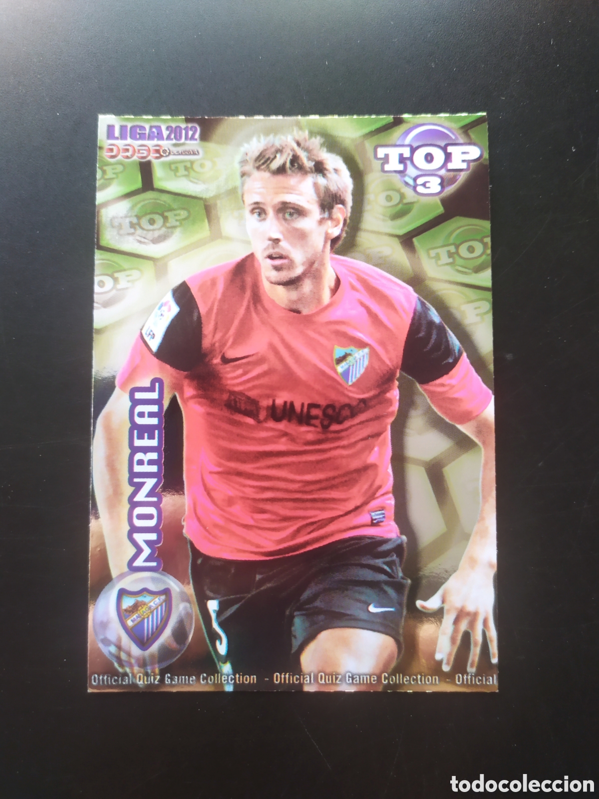 Fu&szlig;ball-Sticker: Mundicromo fichas Liga 2011 2012 11 12 Monreal top brillo verde n&deg; 582 M&aacute;laga