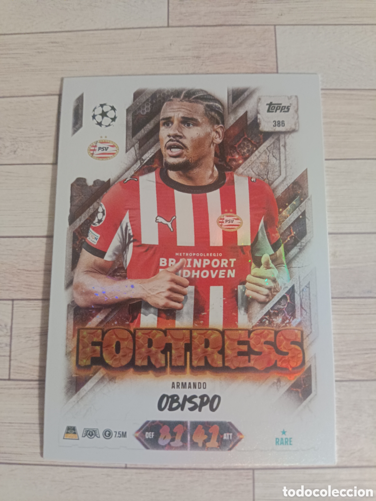 Football Stickers: 386 ARMANDO OBISPO PSV EINDHOVEN FORTRESS CHAMPIONS MATCH ATTAX 2026 2027 TOPPS 26 27