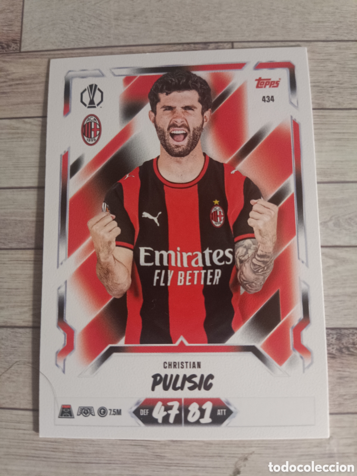 Cartes &agrave; collectionner de Football: 434 CHRISTIAN PULISIC AC MILAN CHAMPIONS MATCH ATTAX 2026 2027 TOPPS 26 27