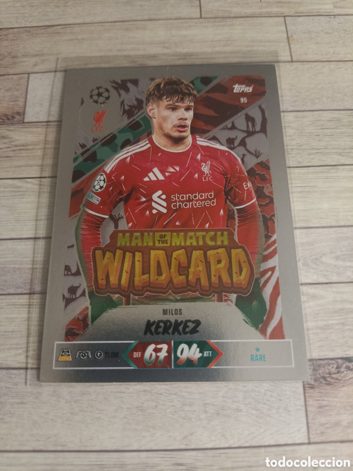 Football Stickers: 95 KERKEZ LIVERPOOL MAN OF THE MATCH WILDCARD CHAMPIONS MATCH ATTAX 2026 2027 TOPPS 26 27