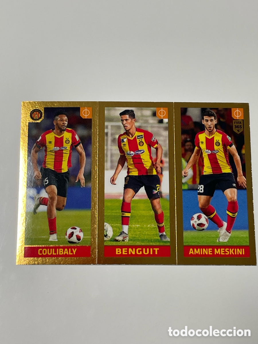 Football Stickers: Fousseny Coulibaly - Abderrauf Benguit - Amine Meskini Esp&eacute;rance T&uacute;nez Panini 365 19/20 #390