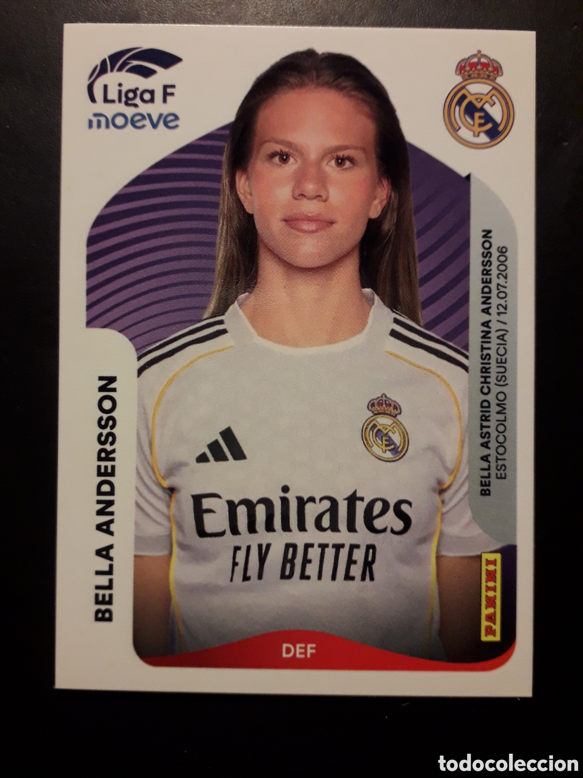 Cromos de Futebol: BELLA ANDERSSON REAL MADRID N&deg; 267 B LIGA F FEMENINA 2025 2026 25 26 PANINI SIN PEG PEDIDO M&Iacute;NIMO 3&euro;