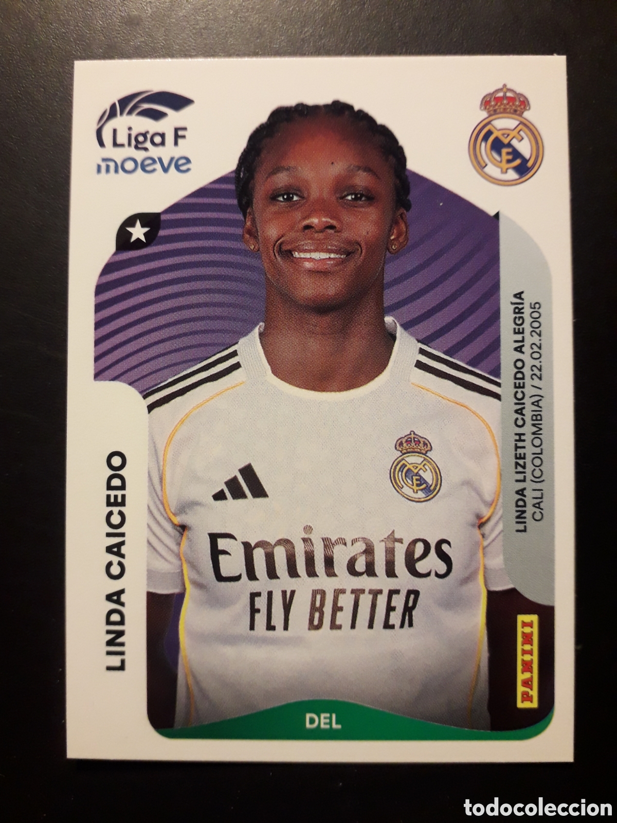 Cromos de Futebol: LINDA CAICEDO REAL MADRID N&deg; 280 LIGA F FEMENINA 2025 2026 25 26 PANINI SIN PEGAR PEDIDO M&Iacute;NIMO 3&euro;.
