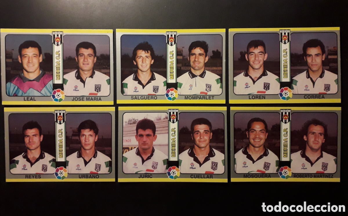 Cromos de Futebol: 6 CROMOS M&Eacute;RIDA F&Uacute;TBOL TOTAL MUNDICROMO MC 94 95 1995 EQUIPO COMPLETO PEDIDO M&Iacute;NIMO 3&euro;