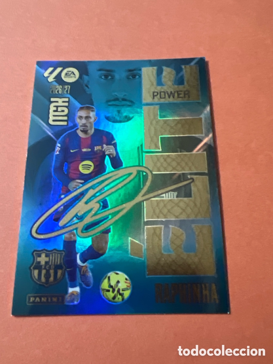 Figurine di Calcio: C117. CARD MEGACRACKS TEMPORADA 26 27 2026 2027 &Eacute;LITE POWER RAPHINHA FIRMADA N&deg; 16P 16 P