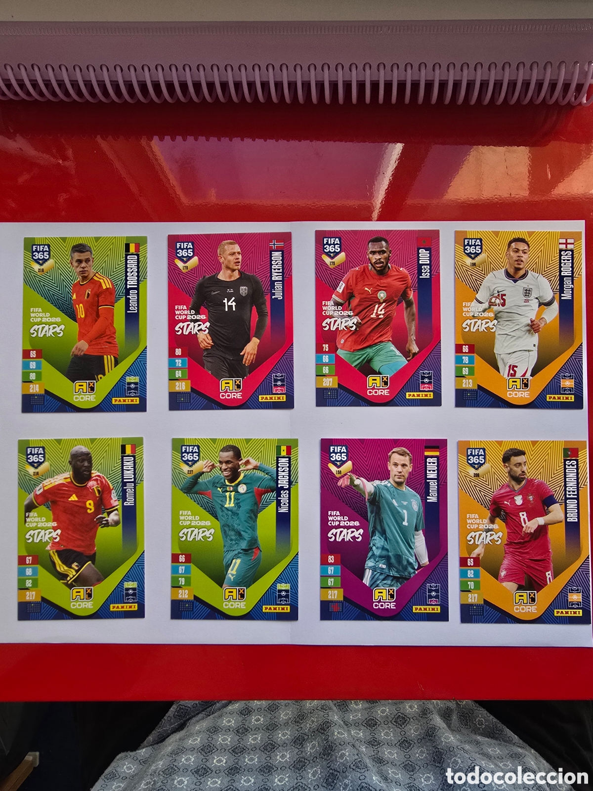 Football Stickers: Lote de 8 cartas de la colecci&oacute;n Panini FIFA 365 Adrenalyn XL 2026/27, FIFA World Cup 2026 Stars
