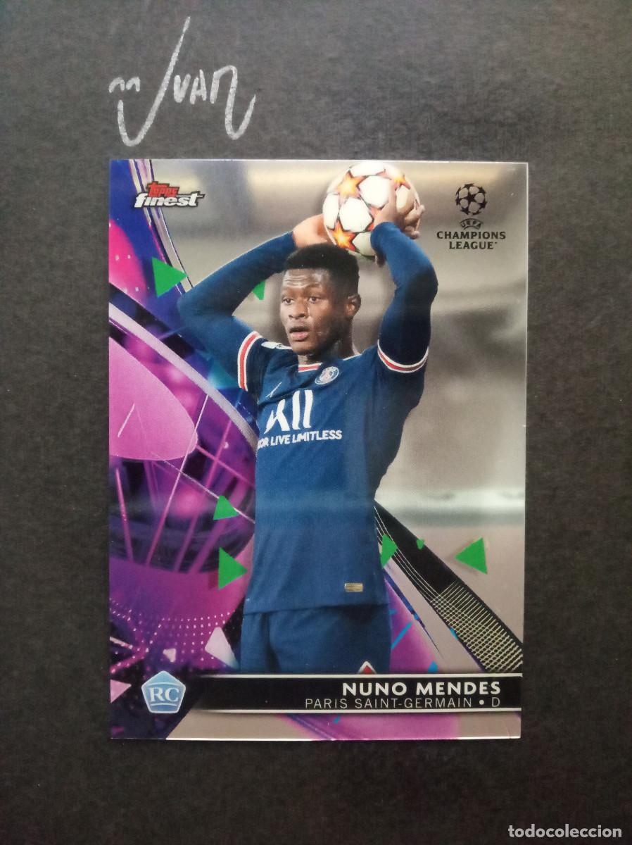 Fu&szlig;ball-Sticker: N&ordm; 23 ROOKIE NUNO MENDES PARIS SAINT GERMAIN ⚽ TOPPS &reg; FINEST UEFA CHAMPIONS 2021 2022 21 22 NUEVO
