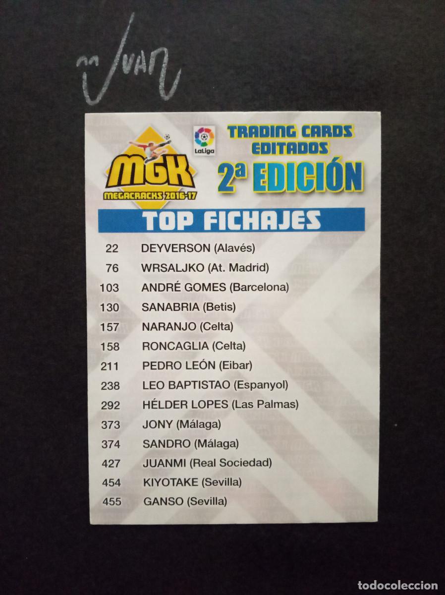 Cromos de Futebol: INDICE CHECKLIST TOP FICHAJES 2&ordf; EDICION ⚽ PANINI &reg; MEGACRACKS LIGA 2016 2016 16 17 MEGA CRACKS MGK