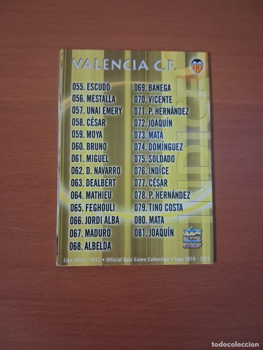 Fu&szlig;ball-Sticker: Mundicromo Official Quiz Game Collection 2010 2011 Valencia CF 76 Indice