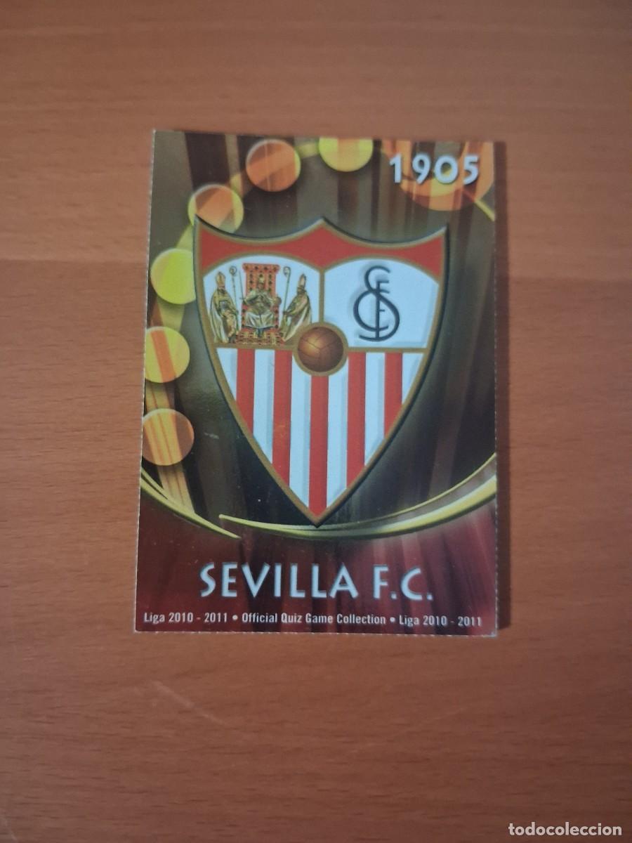 Football Stickers: Mundicromo Official Quiz Game Collection 2010 2011 Sevilla FC 82 Escudo Brillo